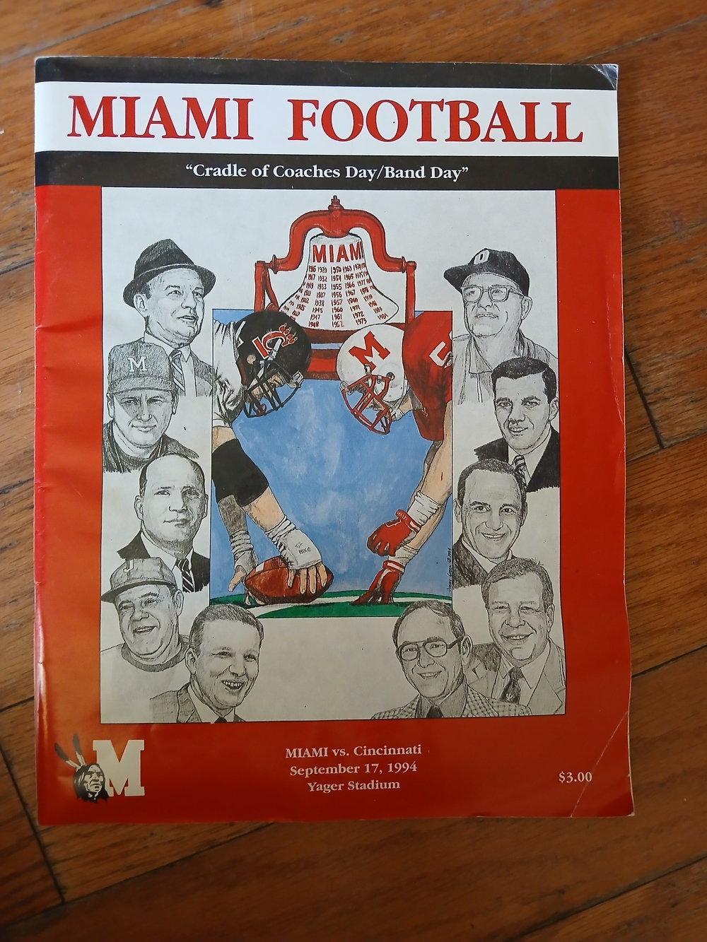 vintage game program for a 1994 football game between Miami University (Ohio)